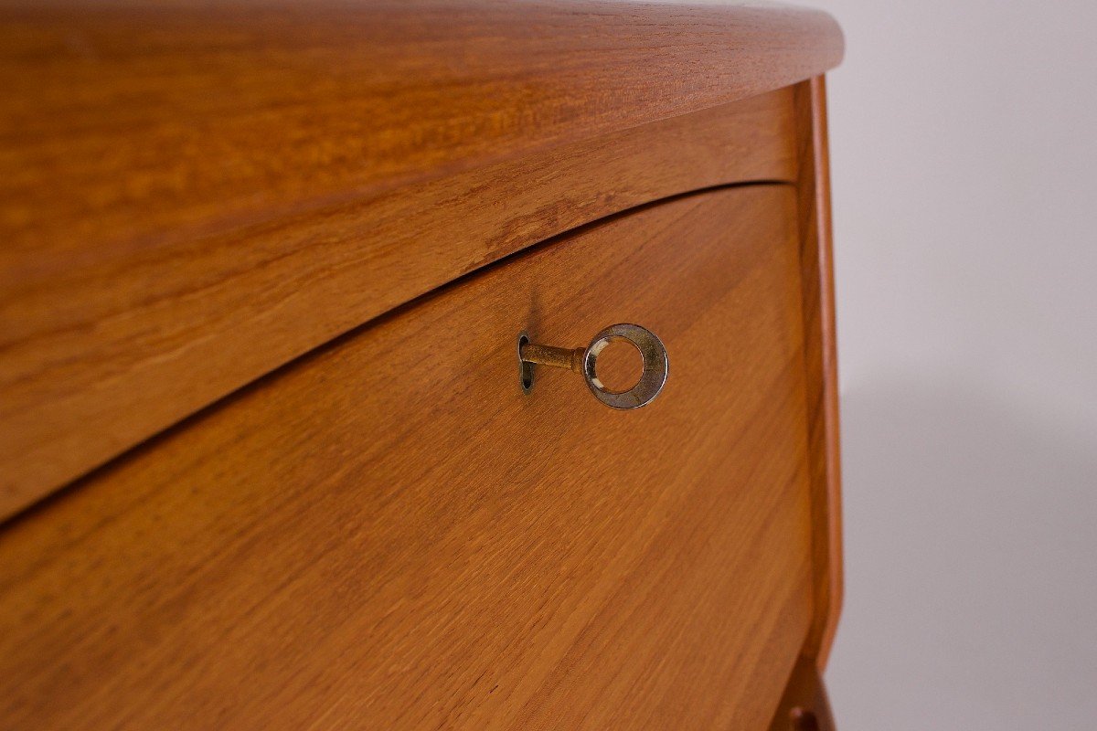 Scandinavian Secretary With Drop Leaf.-photo-3