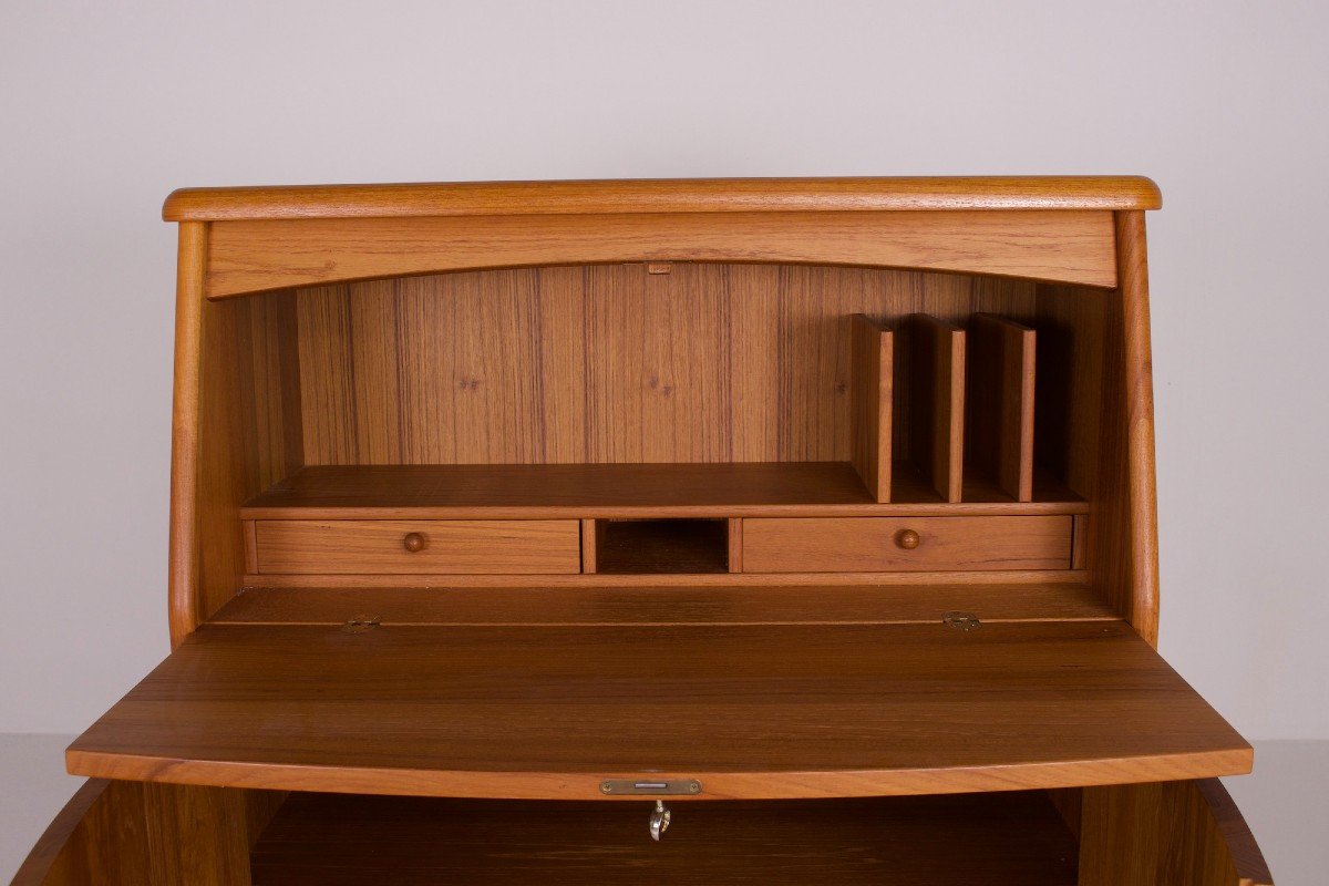 Scandinavian Secretary With Drop Leaf.-photo-3