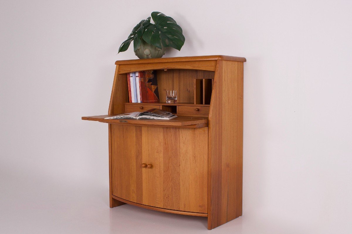 Scandinavian Secretary With Drop Leaf.-photo-6