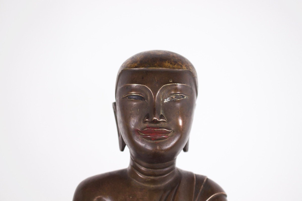 Bronze Moggallana Worshipper, Burma.-photo-3