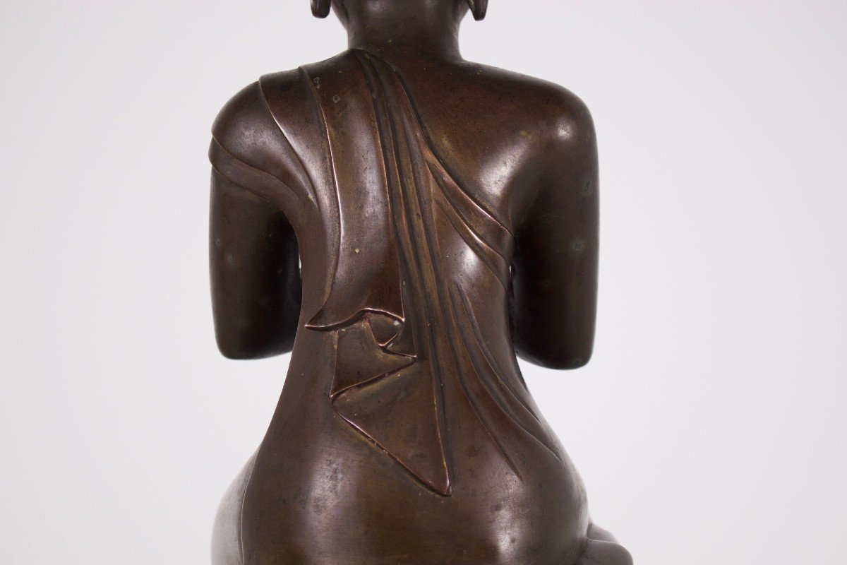 Bronze Moggallana Worshipper, Burma.-photo-2