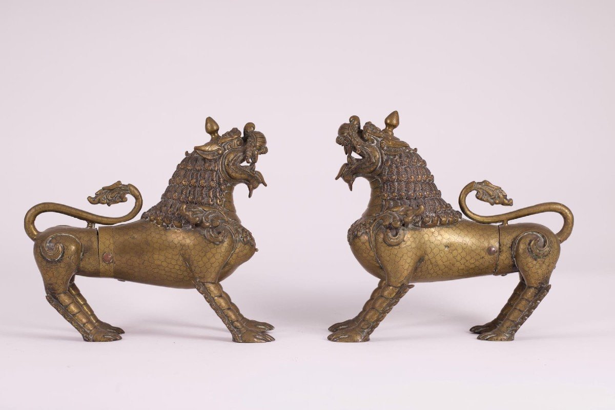 Pair Of Nepalese Simha Guardian Lions