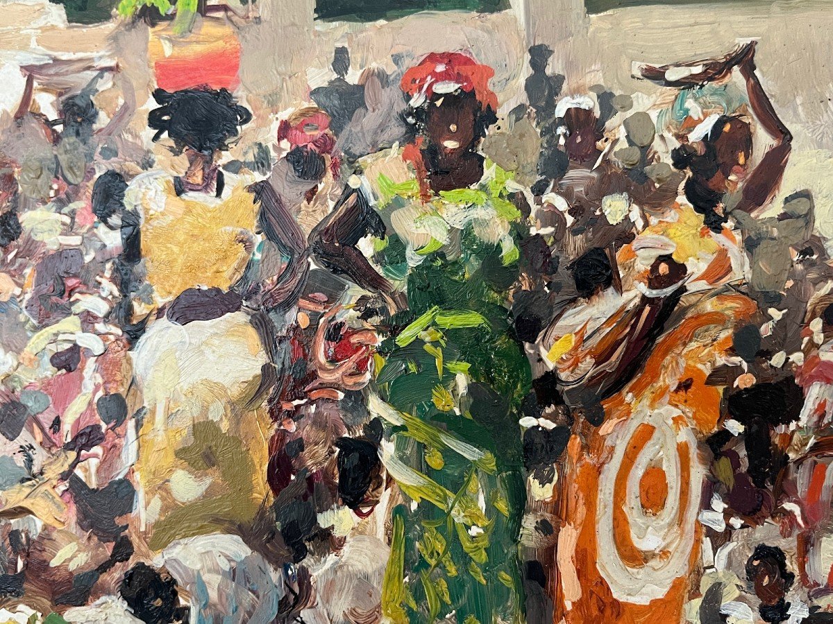 Market Scene In Leopoldville By Guilherme d'Oliveira Marques -photo-2