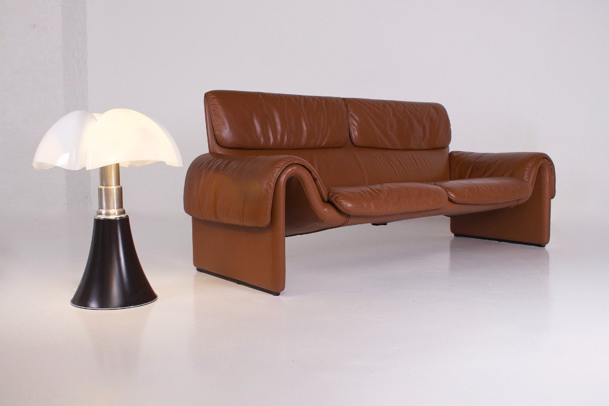 Sofa De Sede 3 Places « Ds-2011 » En Cuir Cognac-photo-3