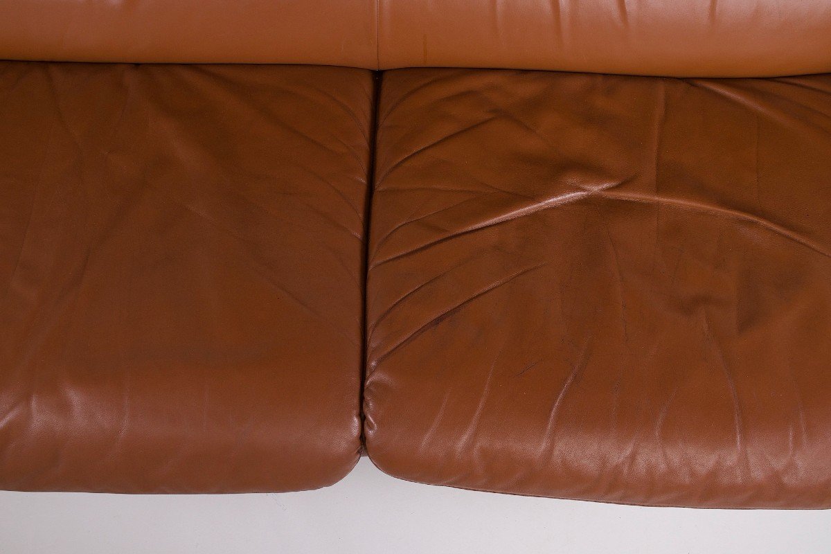 Sofa De Sede 3 Places « Ds-2011 » En Cuir Cognac-photo-8