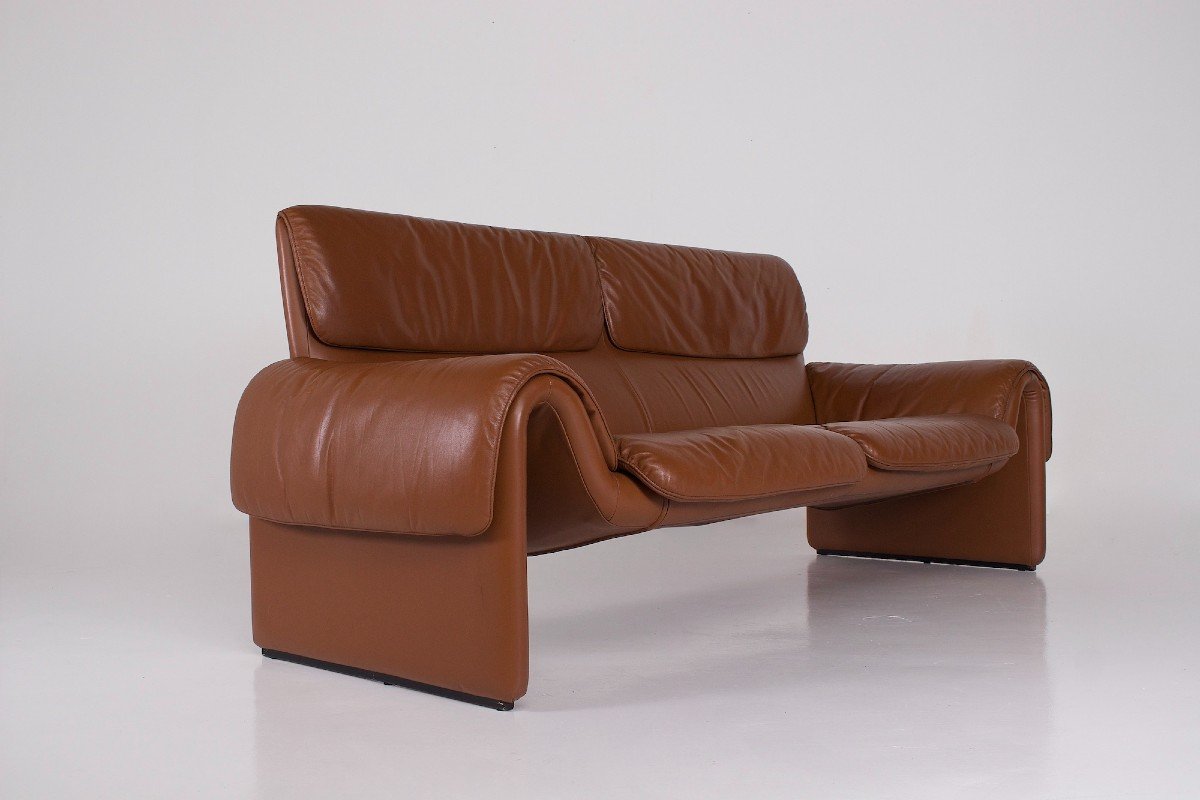 Sofa De Sede 3 Places « Ds-2011 » En Cuir Cognac