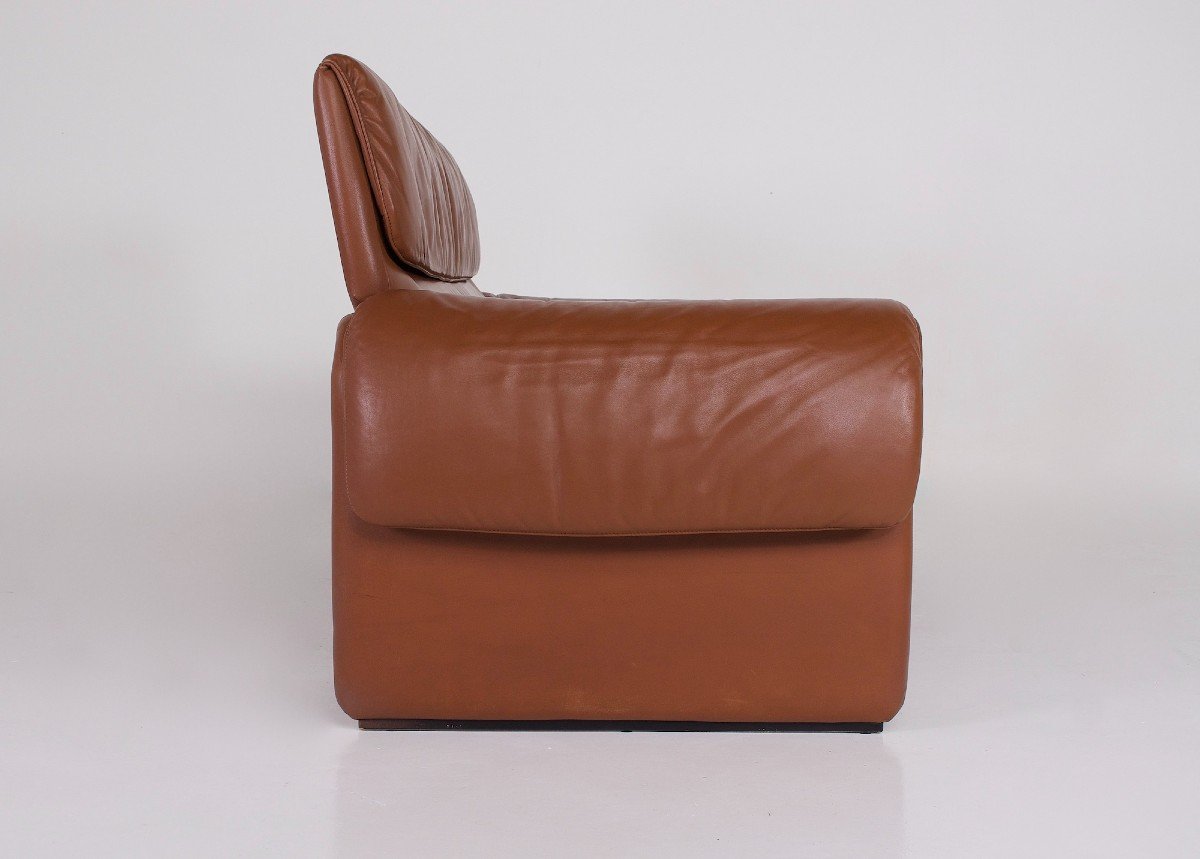 Sofa De Sede 2 Places « Ds-2011 » En Cuir Cognac-photo-4