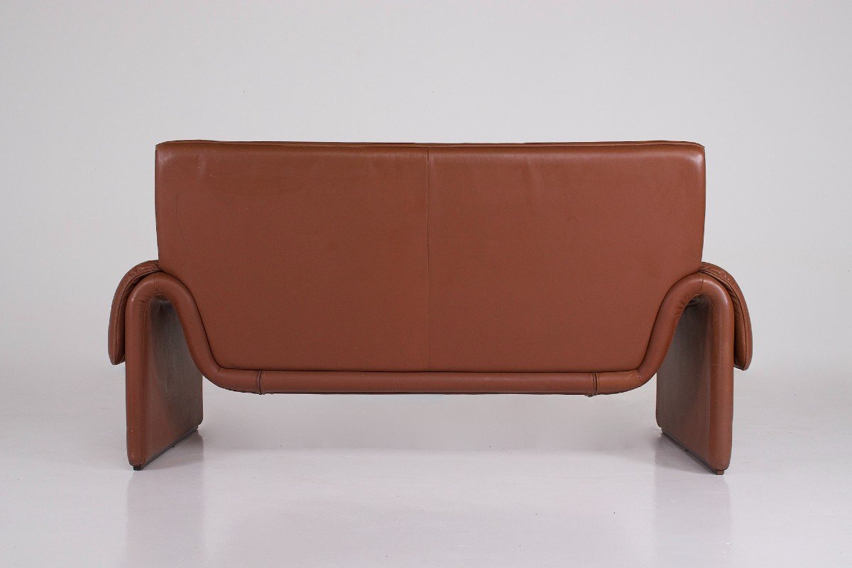 Sofa De Sede 2 Places « Ds-2011 » En Cuir Cognac-photo-1