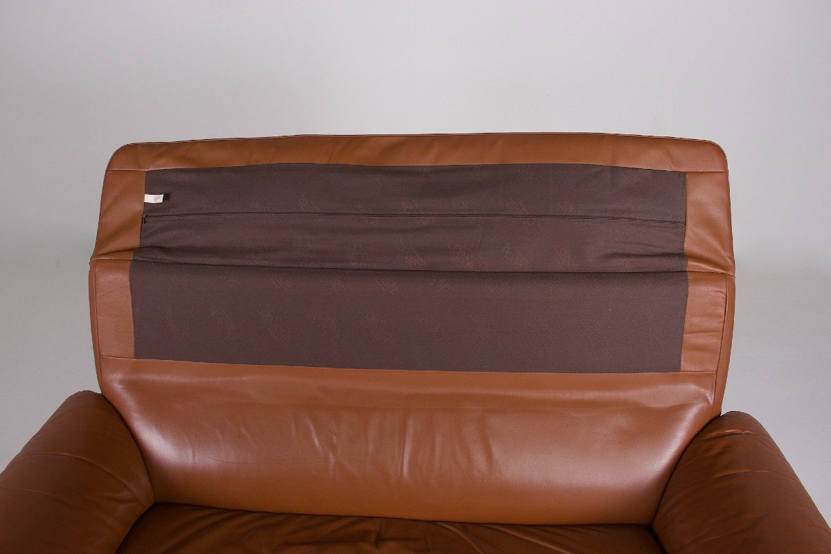 Sofa De Sede 2 Places « Ds-2011 » En Cuir Cognac-photo-4