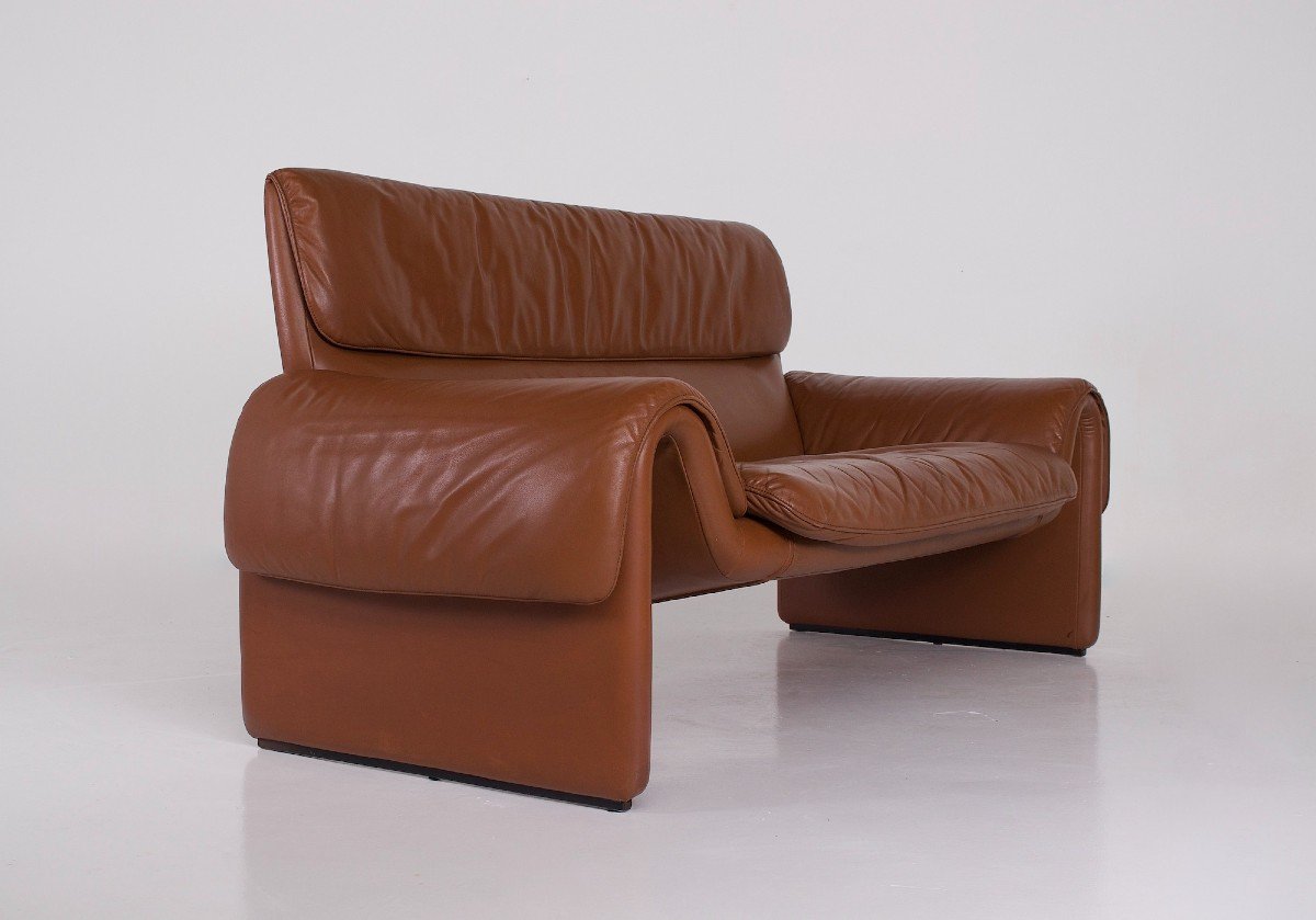 Sofa De Sede 2 Places « Ds-2011 » En Cuir Cognac