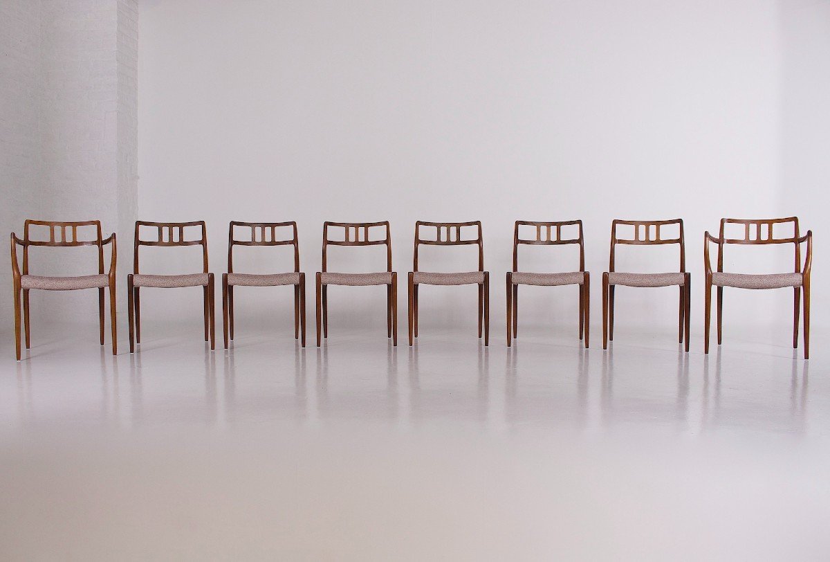 8 Rosewood Chairs By Niels Otto Moller.-photo-3