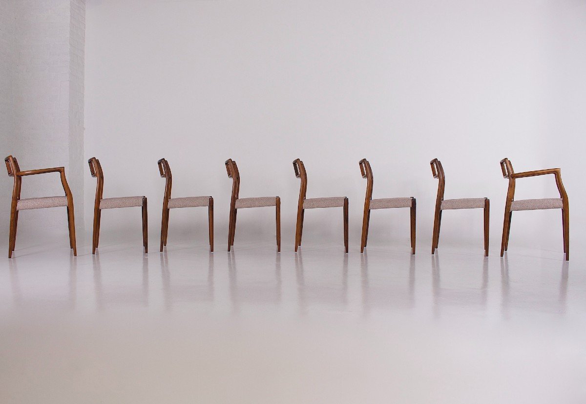 8 Rosewood Chairs By Niels Otto Moller.-photo-4