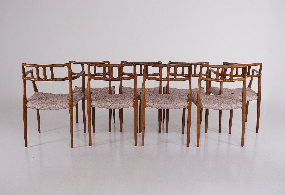 8 Rosewood Chairs By Niels Otto Moller.-photo-1