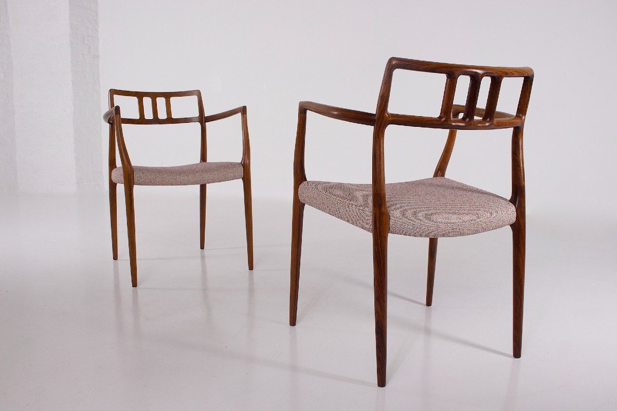 8 Rosewood Chairs By Niels Otto Moller.-photo-3