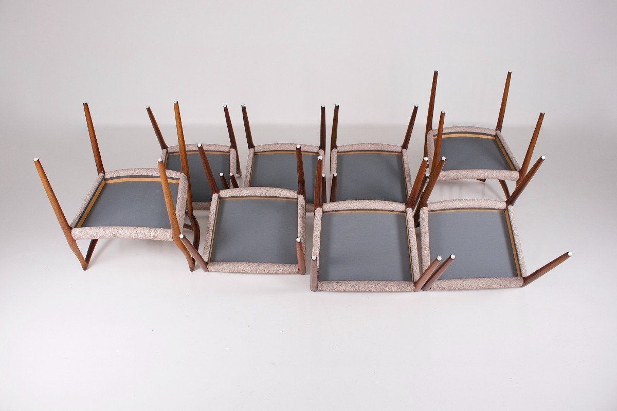 8 Rosewood Chairs By Niels Otto Moller.-photo-7