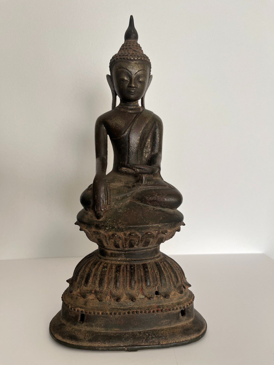 Bouddha En Bronze, Laos, 19ème Siècle-photo-4