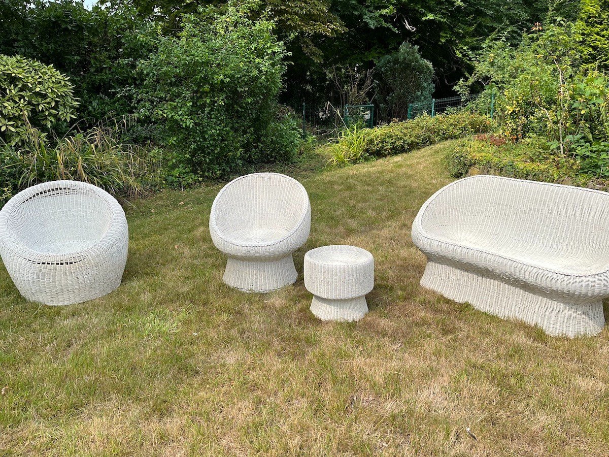 Bonacina Style White Rattan Garden Set-photo-3