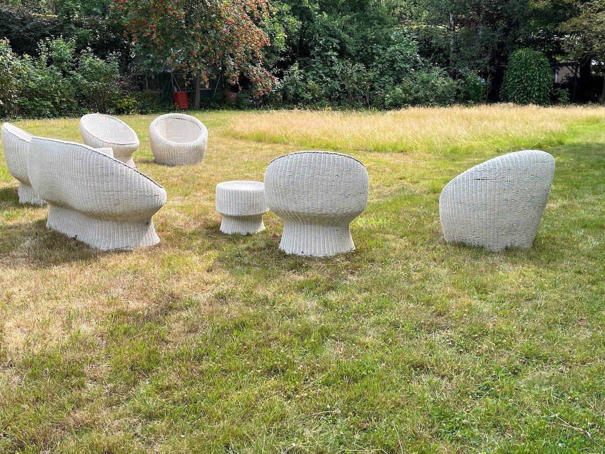 Bonacina Style White Rattan Garden Set-photo-4