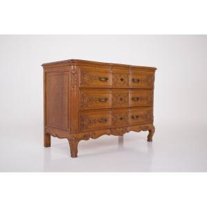 Louis XV Style Blond Oak Commode.