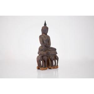 Bouddha Aux éléphants Ava / Shan