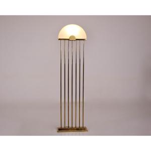 Postmodernist Brass Floor Lamp, 1980's.