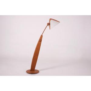 Domus Floor Lamp In Teak, Denmark.