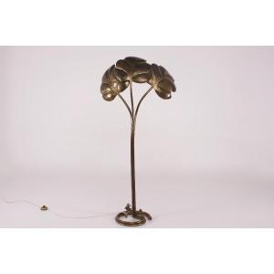 Italian Barbi Style Brass Floor Lamp.