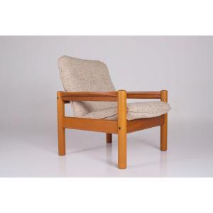 Fauteuil Danois En Teck Et Laine.