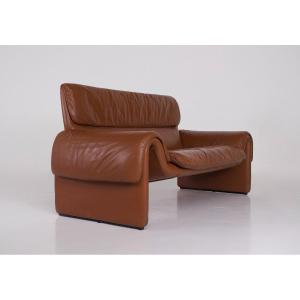 Sofa De Sede 2 Places « Ds-2011 » En Cuir Cognac