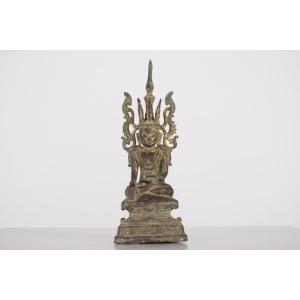 Bouddha Paré En Bronze Jambupati.