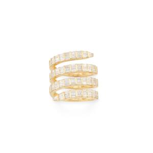 Bague serpent or jaune et diamants