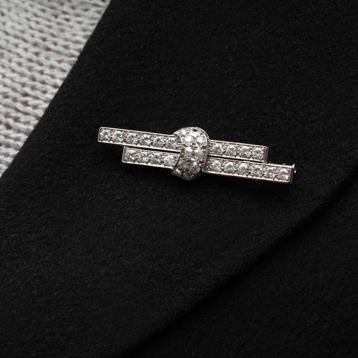 1811 – Art Deco Brooch White Gold Diamonds-photo-3