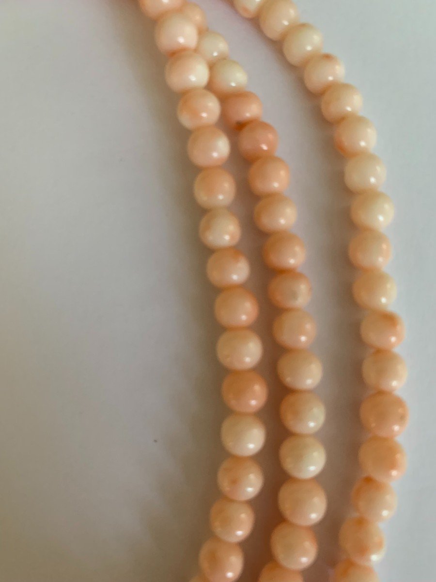 3401 – Coral Amethyst Diamond Beads Necklace-photo-1