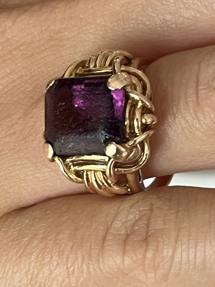 3516 – Amethyst Yellow Gold Ring-photo-3