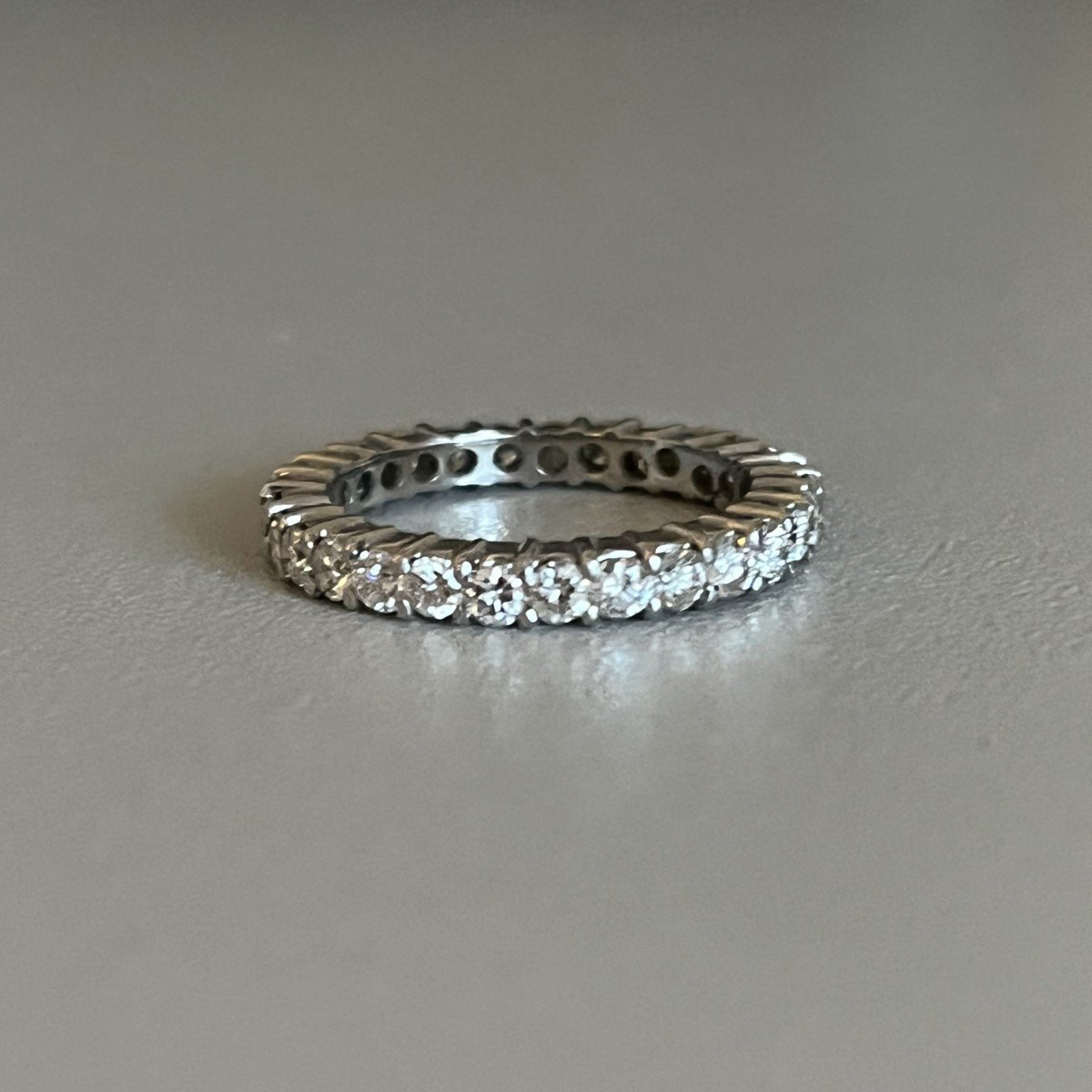 787 – American Wedding Band White Gold Diamonds