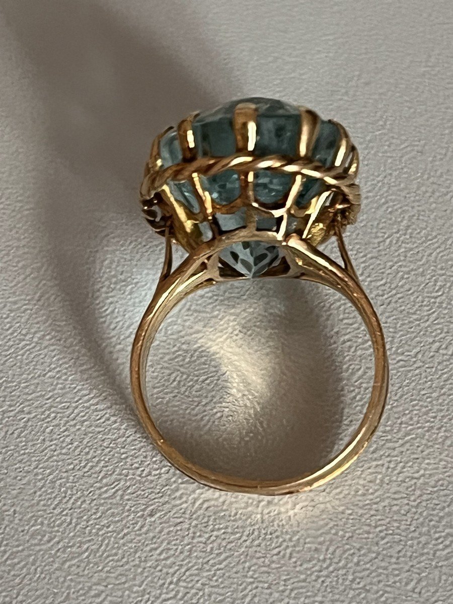 3870 – Aquamarine Yellow Gold Ring-photo-2
