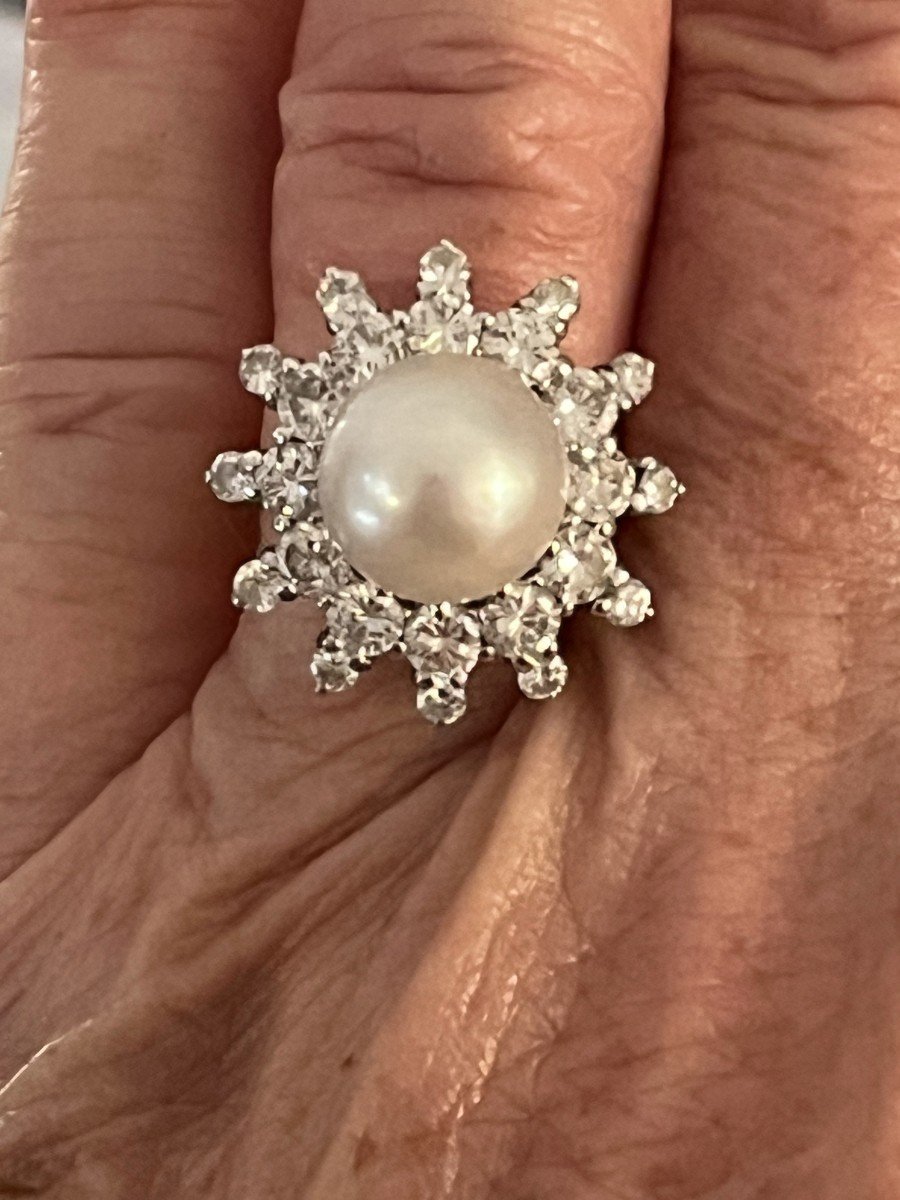 319 – Bague Or Gris Perle Diamants-photo-2