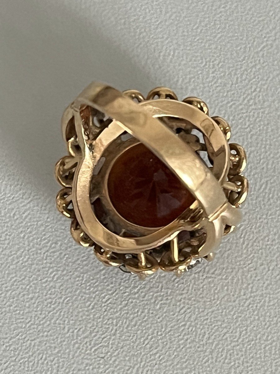 3885– Rose Gold Citrine Diamond Ring-photo-2