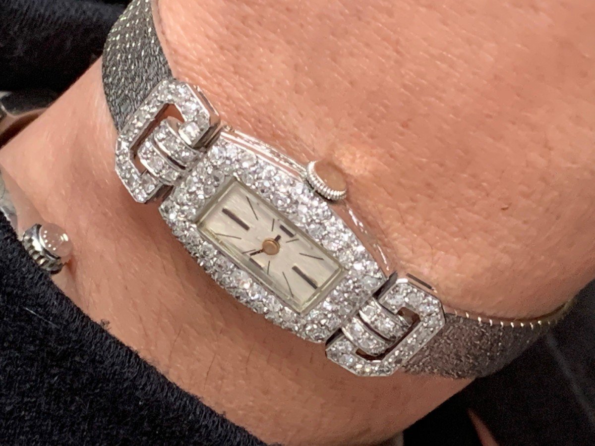 2033– Montre Bracelet Or Gris Diamants-photo-2