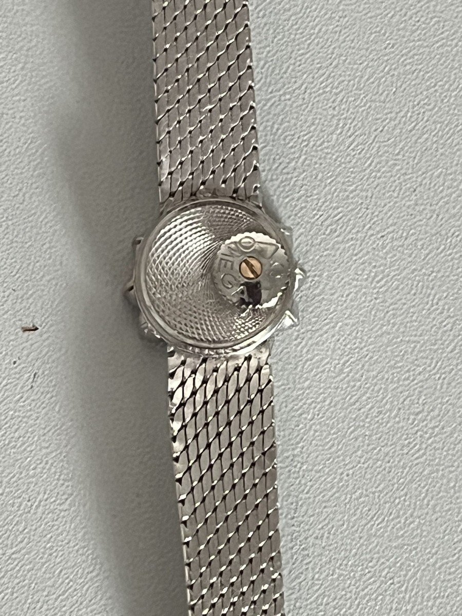 4158– Montre Dame Ancienne Omega Or Gris Diamants-photo-2