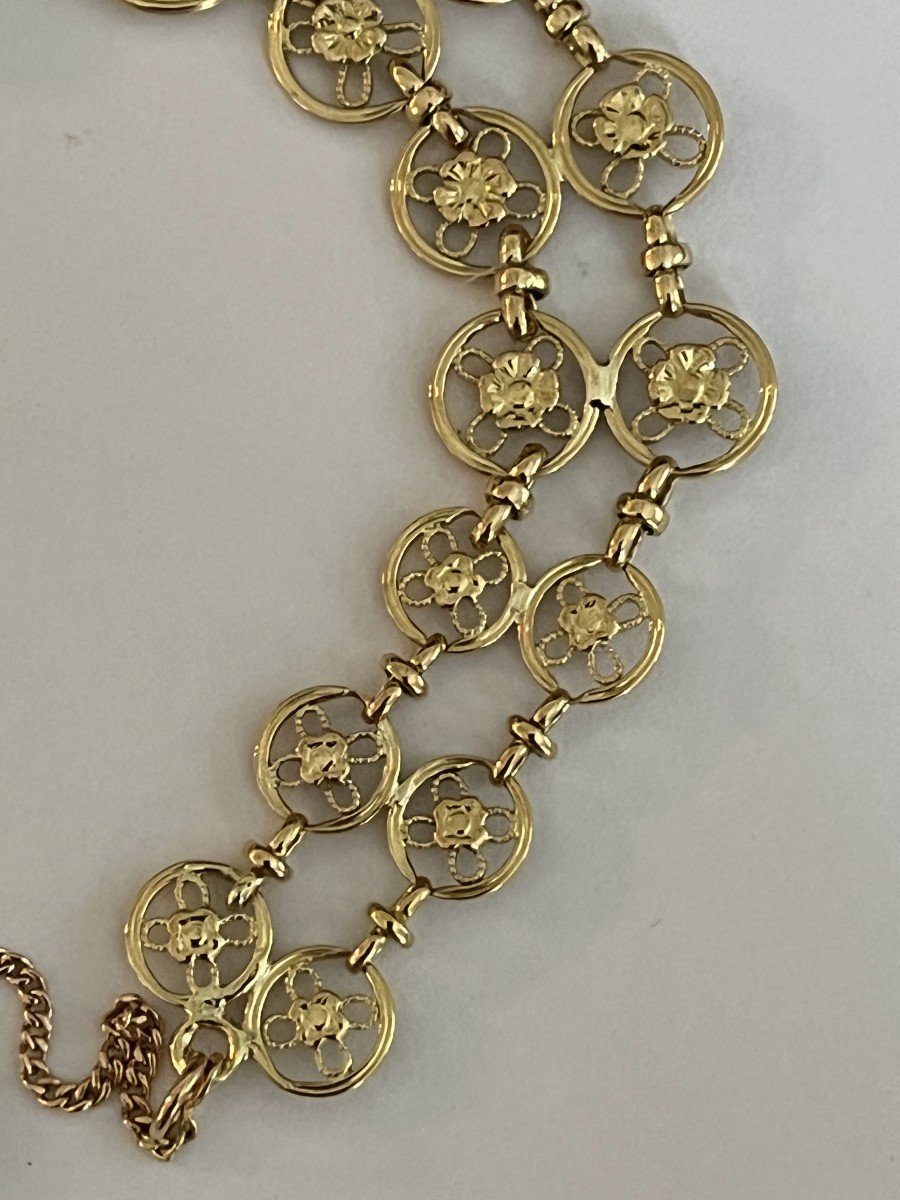 4170– Filigree Yellow Gold Bracelet-photo-3