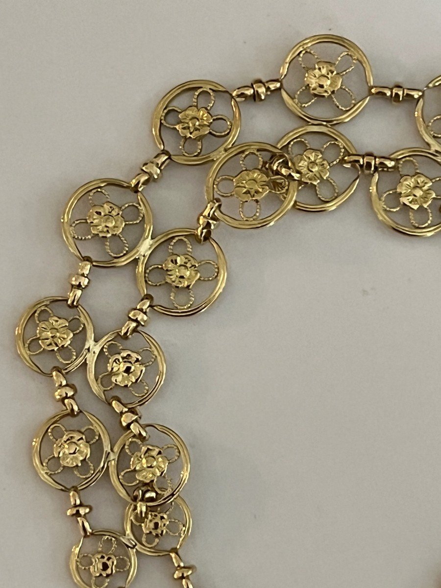 4170– Filigree Yellow Gold Bracelet-photo-4