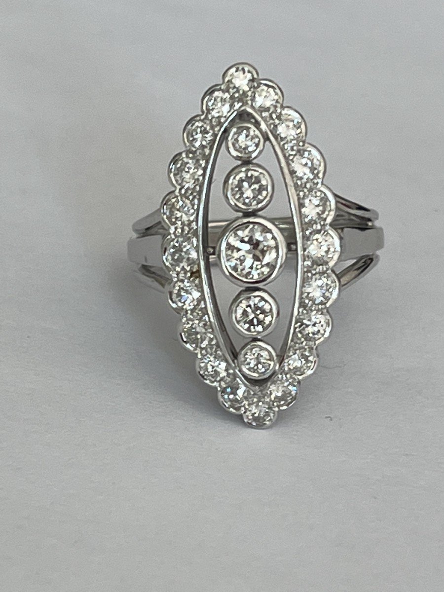 4236– White Gold Diamond Marquise Ring-photo-1