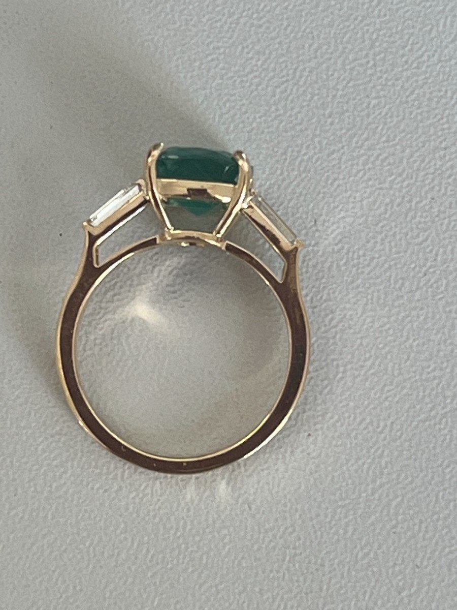 4450– Emerald Diamonds Yellow Gold Ring-photo-3