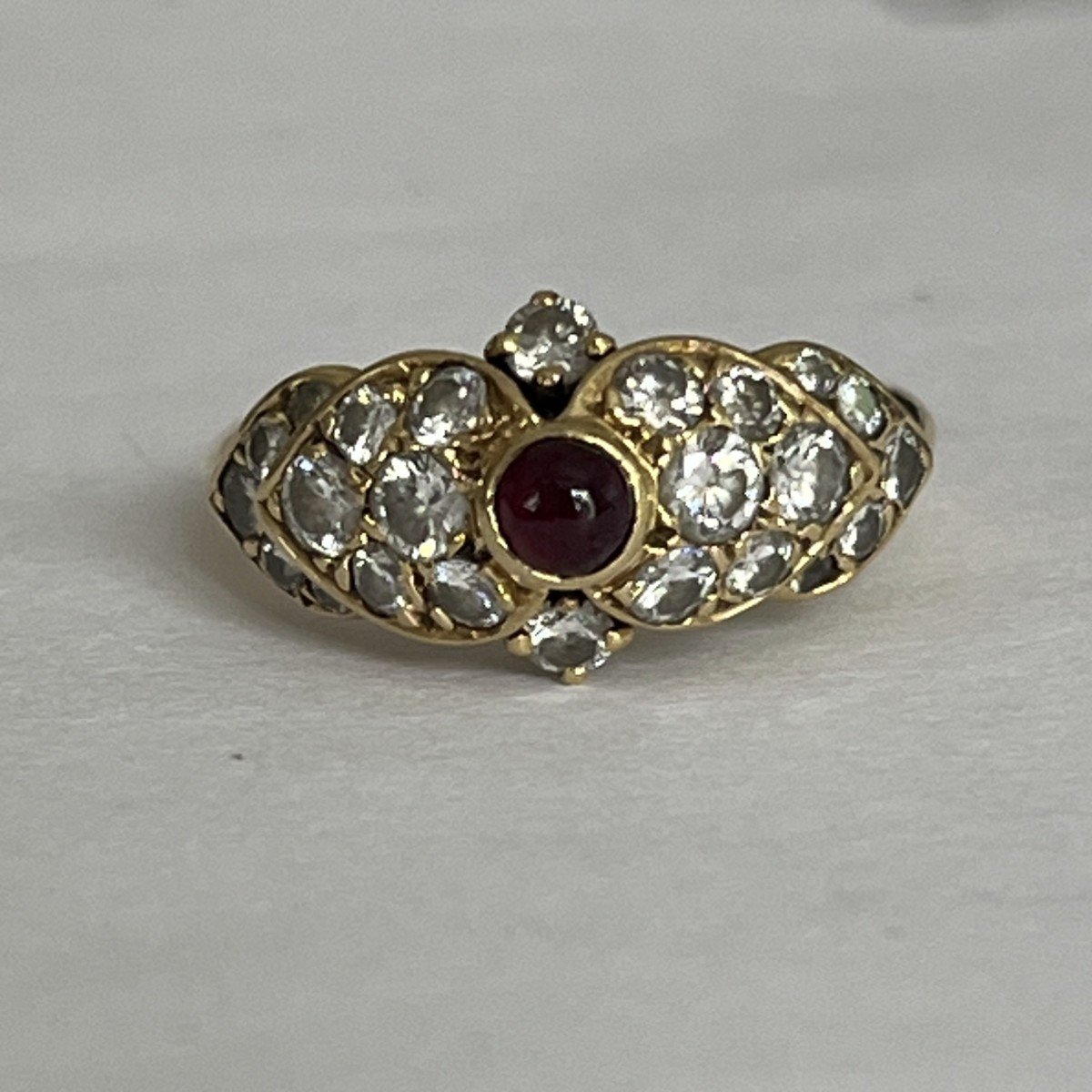 4540- Bague Fred Or Jaune Rubis Diamants