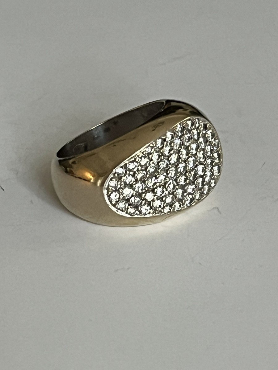 4567- Bandeau Ring Yellow Gold Diamonds-photo-1