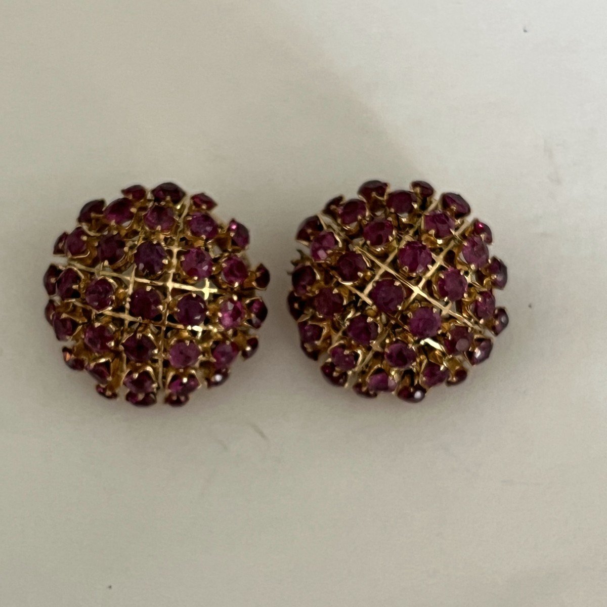 4500- Ruby Yellow Gold Ear Clips