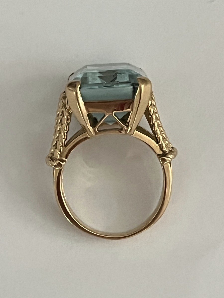 4615- Important 16 Ct Aquamarine Yellow Gold Ring-photo-4