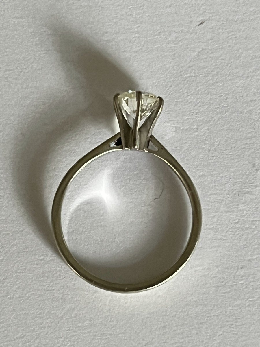 3673- Bague Solitaire Or Gris Diamant 0,75 Ct-photo-3