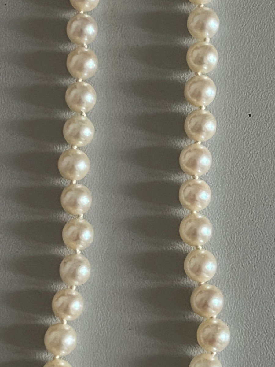 4933- Akoya Pearl Necklace Yellow Gold Clasp-photo-2